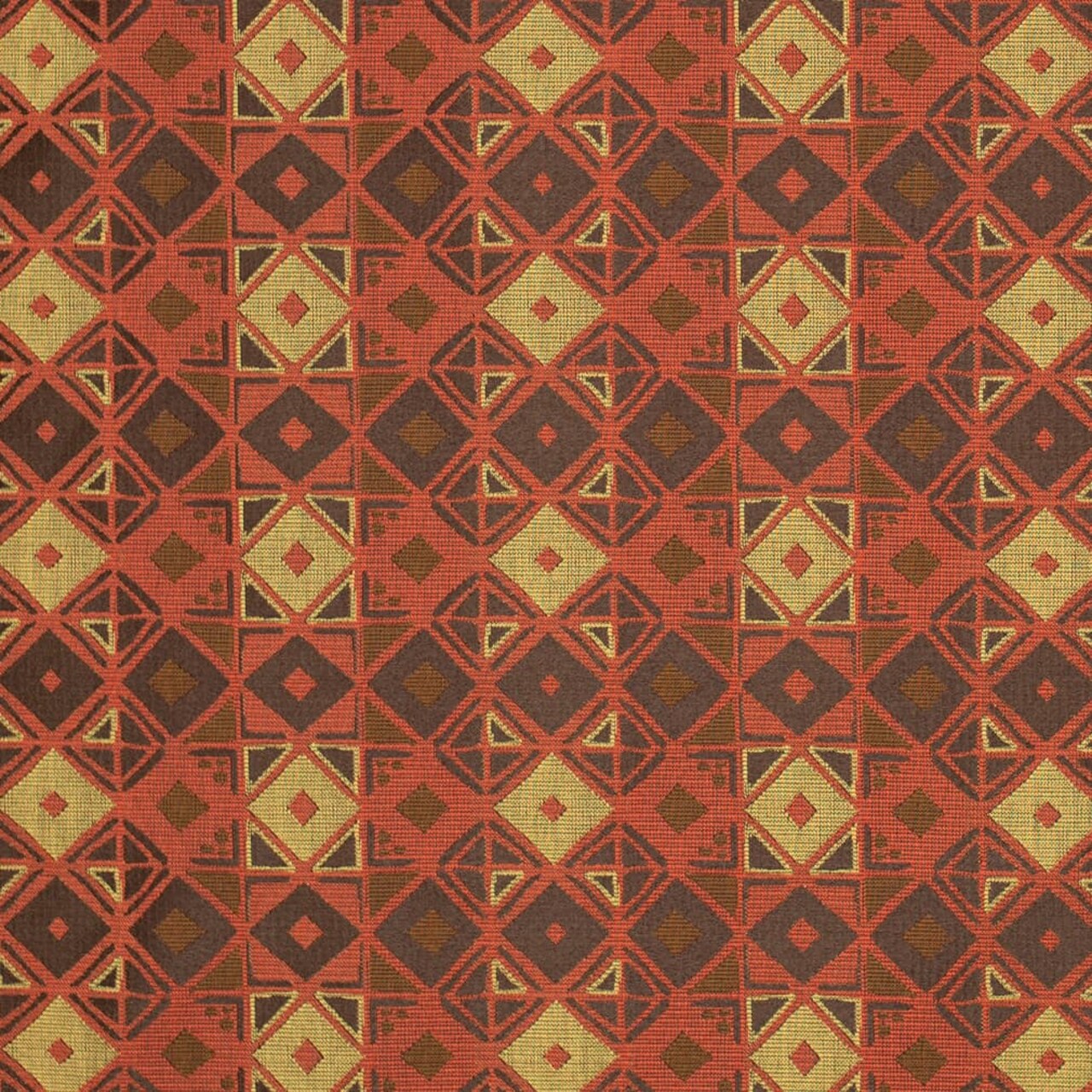 Garnet - Red Burgundy Abstract Geometric Upholstery Fabric 54 Inches"